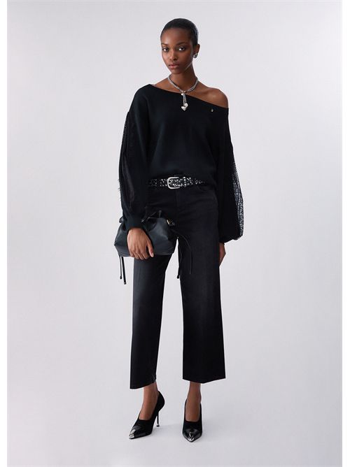 Maglia con inserti in pizzo LIU JO | CF6264MS55N/22222